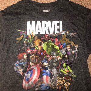 Vintage Marvel Comic Book Fan Avengers Shirt Adult Mens Size XL Gray Movie Shirt